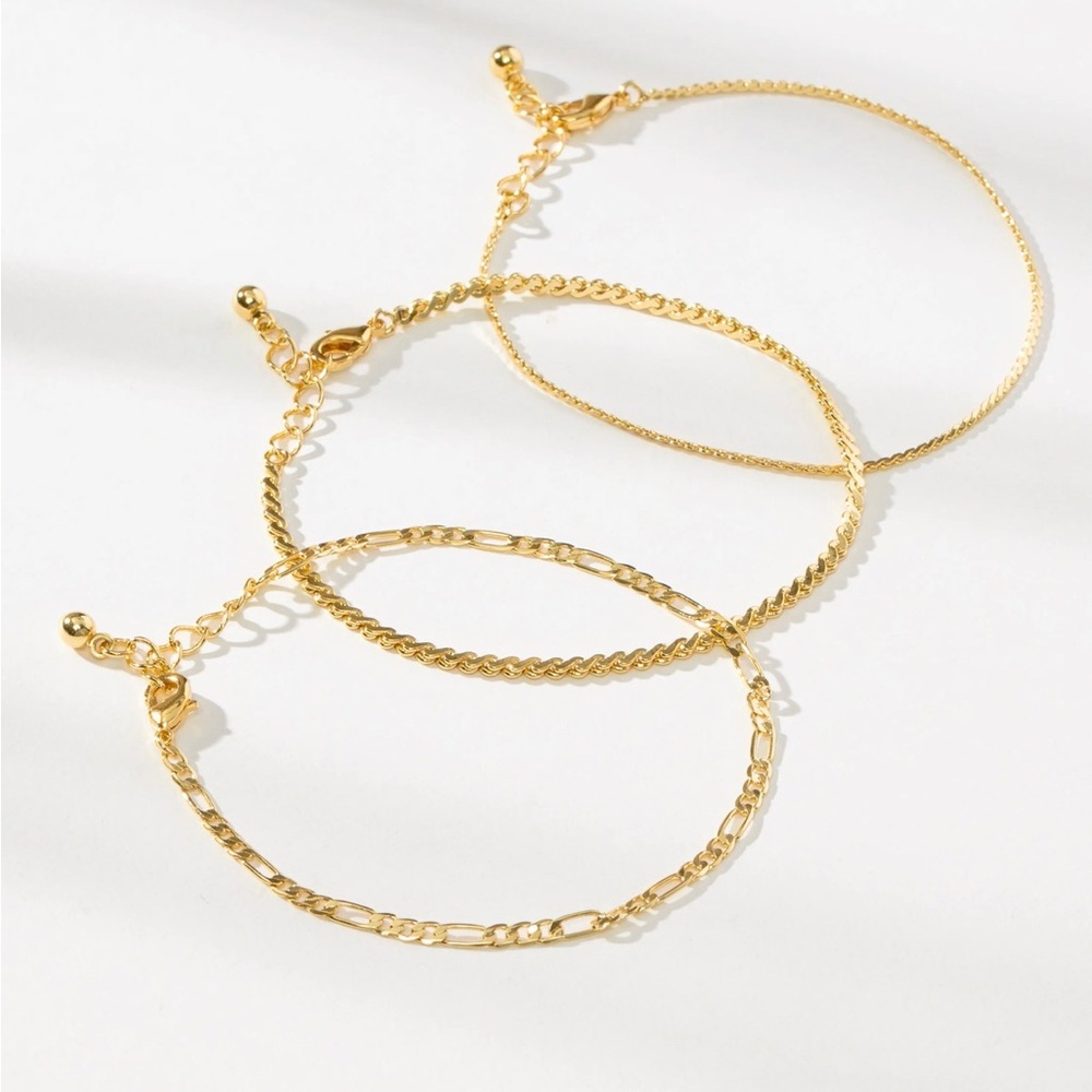 Uncommon James Gilded Bracelets (Set of 3) BRAND NEW